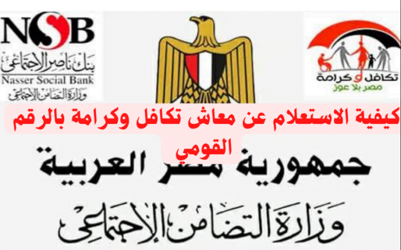 “بالرقم القومي”.. الاستعلام عن معاش تكافل وكرامة لشهر نوفمبر 2022 عبر موقع وزارة التضامن الاجتماعي