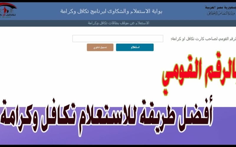 استعلام معاش تكافل وكرامة بالرقم القومي 2022.. من هم المستحقين للمعاش