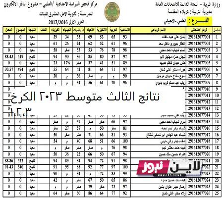 “مُباشـر الـكَـرخ” نتائج الثالث متوسط 2023 الكرخ 1،2،3 pdf من خلال موقع وزارة التربية والتعليم العراقية