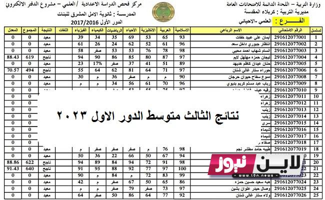 natiga.. نتائج الثالث متوسط الدور الاول 2023 بجميع المحافظات العراقية عبر موقع epedu.gov.iq