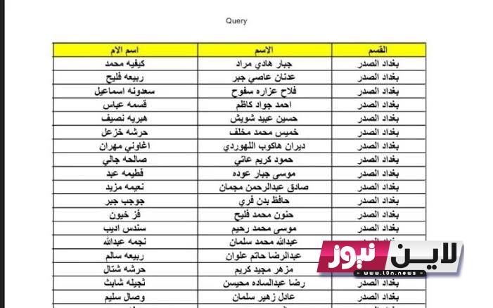 كـشـوف {الدفعة الثالثة Pdf} اسماء الرعاية الاجتماعية الوجبة الأخيرة بغداد الـ9 عبر موقع وزارة العمل والشؤون الاجتماعية