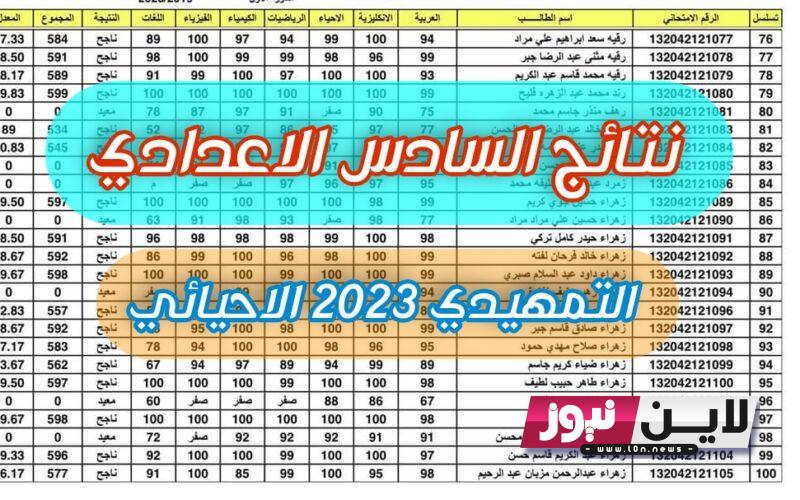 ” ظهور” نتائج سادس اعدادي 2023 جميع المحافظات عبر موقع وزارة التربية والتعليم العراقي