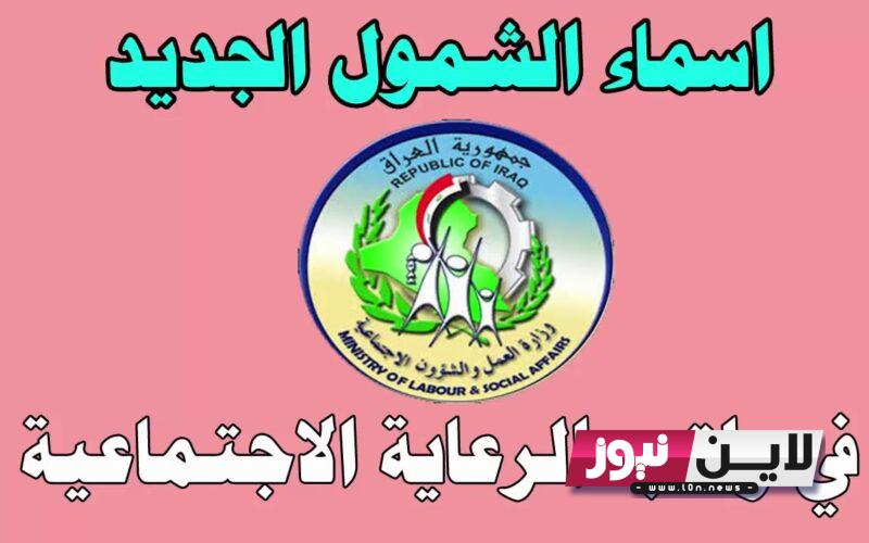 “الوجبة الأخيرة” اسماء الرعاية الاجتماعية الوجبة التاسعة pdf في العراق عبر موقع وزارة العمل والشؤون الاجتماعية