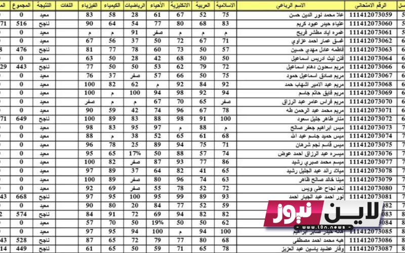 تحميل نتائج اعتراضات السادس ابتدائي 2023 موقع نتائجنا pdf الدور الاول جميع المحافظات بالعراق