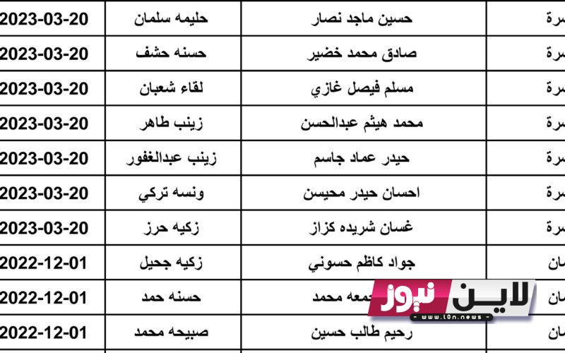 الوجبة الـ9 اسماء الرعاية الاجتماعية الوجبة التاسعة البصرة 2023 الان على موقع وزارة العمل ومظلتي