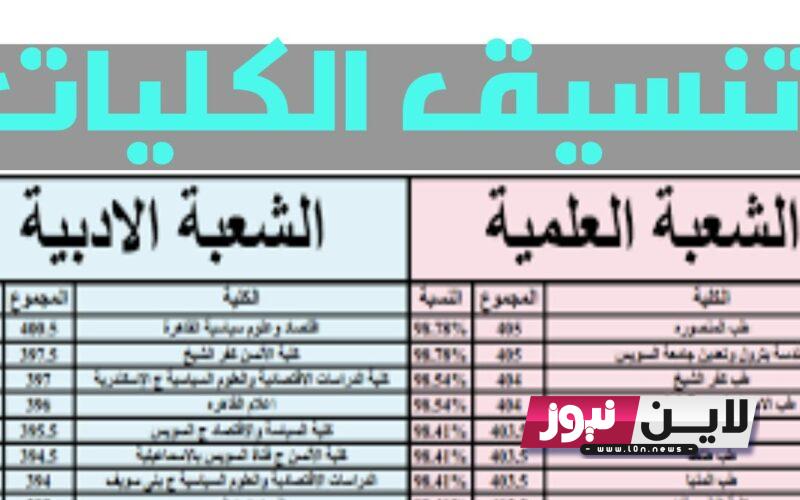 هااام: حالاً تنسيق الكليات 2024 علمى رياضة بالنسب المُقررة من وزارة التربية والتعليم