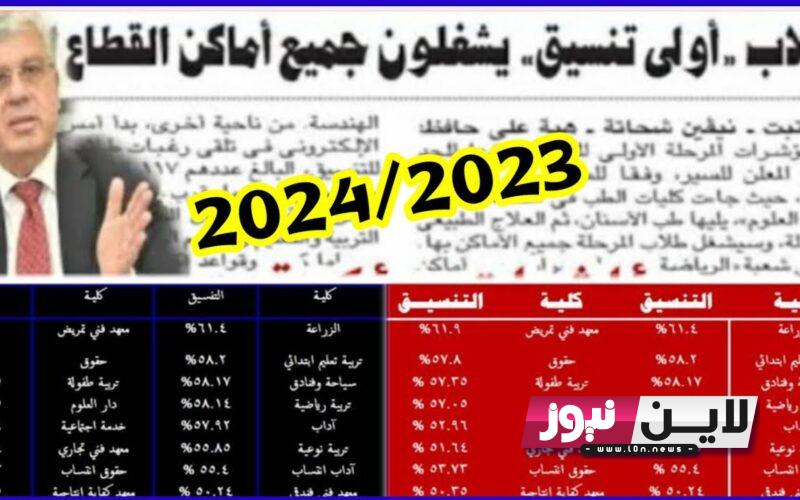 “NOW” مؤشر توقعات تنسيق الكليات 2023 2024 جميع المحافظات لطلاب الثانوية العامة شعبه “الأدبي والعلمي”