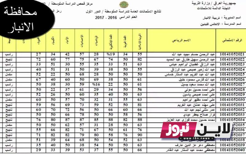 الان موقع ناجح نتائج الثالث متوسط 2023 جميع المحافظات عبر موقع وزارة التربية العراقية