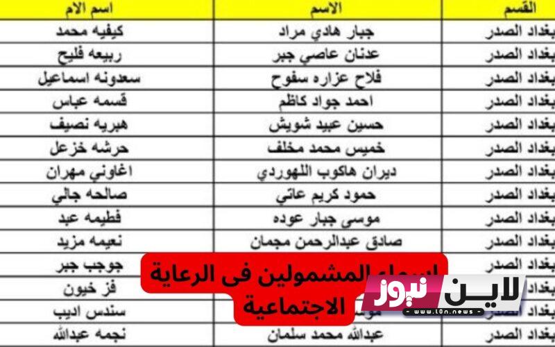 الان.. اسماء الرعاية الاجتماعية الوجبة التاسعة pdf 2023 الدفعة الثالثة من خلال موقع وزارة العمل العراقية