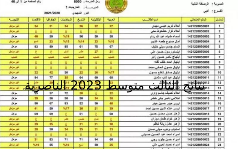 Ñów نتائج الثالث متوسط 2023 الناصرية pdf الدور الاول | رابط بوابة وزارة التربية العراقية epedu.gov.iq نتائجنا اسماء الناجحين