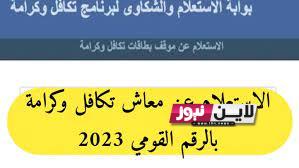 معاش تكافل وكرامة 2023 بالرقم القومي من خلال موقع وزارة التضامن الاجتماعي