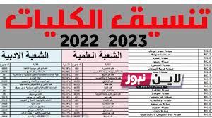 استعلام الآن عن تنسيق الكليات 2023 علمي علوم بالنسب الرسمية من المجلس الأعلى للجامعات