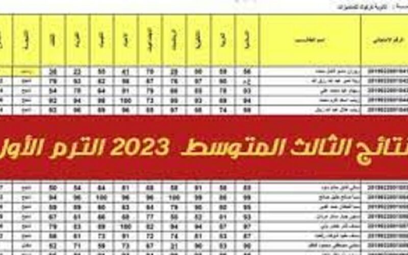 بالرقم الامتحاني رابط الحصول على نتائج ثالث متوسط دور أول 2023 العراق من موقع نتائجنا ووزارة التربية والتعليم العراقية https://epedu.gov.iq