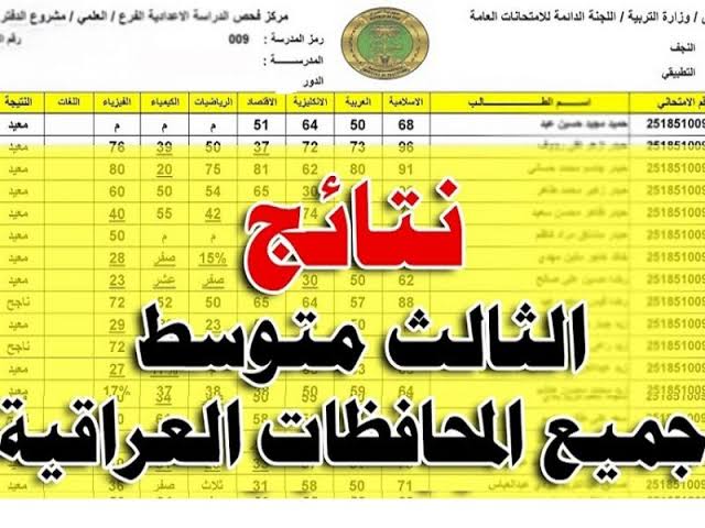 here link رابط الاستعلام عن نتائج الثالث المتوسط 2023 | شوكت النتائج الدور الأول | وزارة التربية العراق