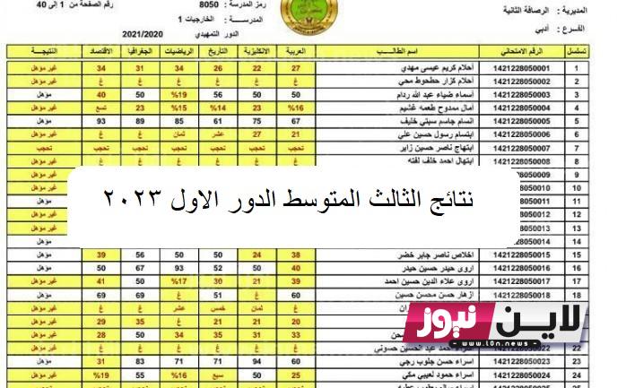 Link نتائج الثالث المتوسط العراق الدور الاول 2023 من خلال موقع وزارة التعليم العراقية epedu.gov.iq