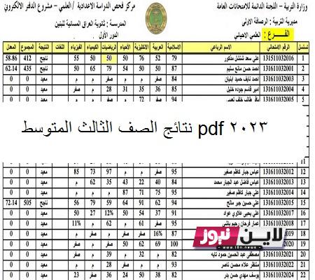 “موقـع مَــلازمـنـاا” نتائج الصف الثالث المتوسط pdf 2023 الدور الاول من خلال موقع epedu.gov.iq