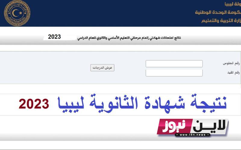 معرفة نتيجة الشهادة الثانوية برقم الجلوس 2023 من موقع وزارة التربية والتعليم الليبية nec.gov.ly