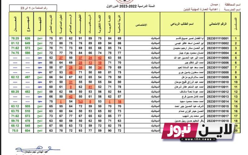 “التربية العراقية” نتائج السادس الاعدادي 2023 الدور الاول | موعد نتائج السادس الإعدادي لجميع الفروع و موعد امتحانات الدور الثاني للصفوف الغير منتهية