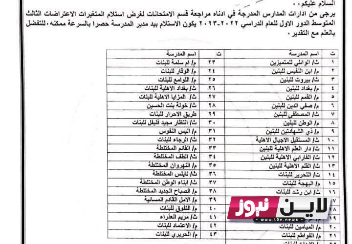 رابط اعتراضات الثالث متوسط 2023 في العراق الدور الاول..  ماشاء الله شكد تغيرت درجات الطلاب