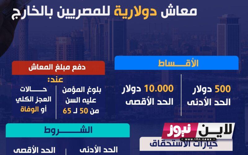 مصر للتأمين تطلق اول وثيقة معاش بالدولار للمصريين بالخارج..  إعرف قيمتها ومواعيد صرفها