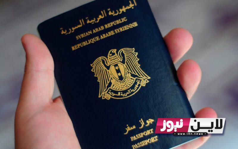 رابط منصة حجز جواز سفر سوري جديد 2023 من خلال موقع هيئة الهجرة والجوازات www.syria-visa.sy