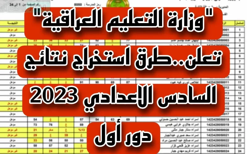 لينك epedu.gov.iq الاستعلام عن نتائج الصف السادس الاعدادي 2023 الدور الأول العراق موقع نتائجنا وزارة التربية والتعليم العراقية