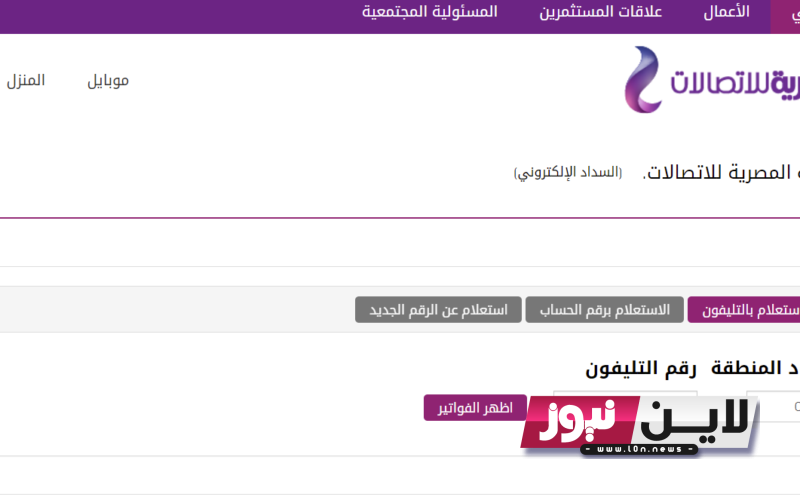 رابط الاستعلام عن.. فاتورة التليفون الارضي شهر سبتمبر 2023 وكيفية سداد الفاتورة الكترونيًا billing.te.eg