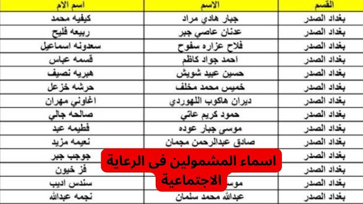 “منصة مظلتي” تحميل اسماء المشمولين بالرعاية الاجتماعية الوجبة الأخيرة PDF في عموم محافظات العراق 2023