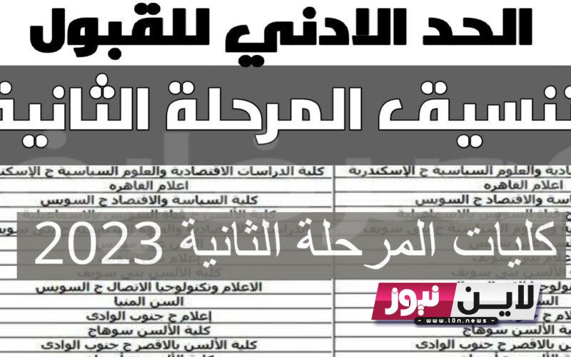 تنسيق كليه حقوق ٢٠٢٣ بالدرجات من أدبي وعلمي في جميع المحافظات بالمؤشرات الاخيرة من وزارة التعليم العالي