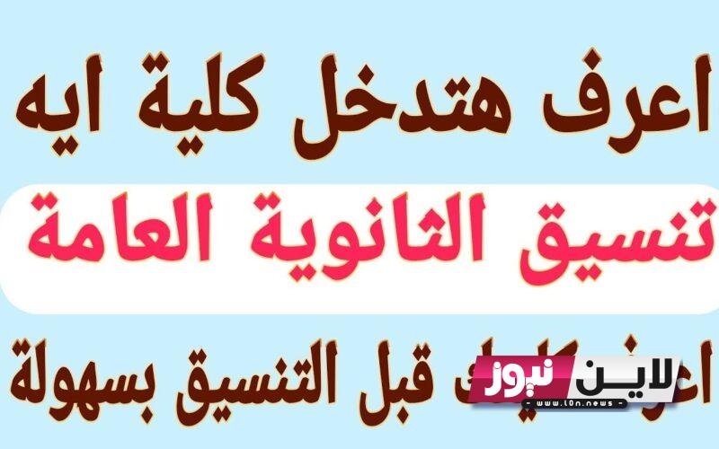 تنسيق كليه الاداب مرحله تانيه 2023 انتظام علمي وادبي بالدرجات في كافة الجامعات الحكومية