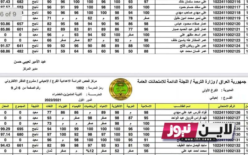 برابط فعال.. استظهار نتائج السادس الاعدادي 2023 الدور الثاني علمي وادبي PDF عبر موقع وزارة التربية العراقية