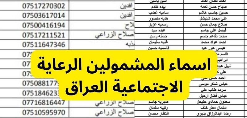 “الوجبة الأخيرة pdf ” رابط كشوفات أسماء المشمولين في الرعاية الاجتماعية 2023 بالعراق عبر موقع وزارة العمل والشئون الاجتماعية