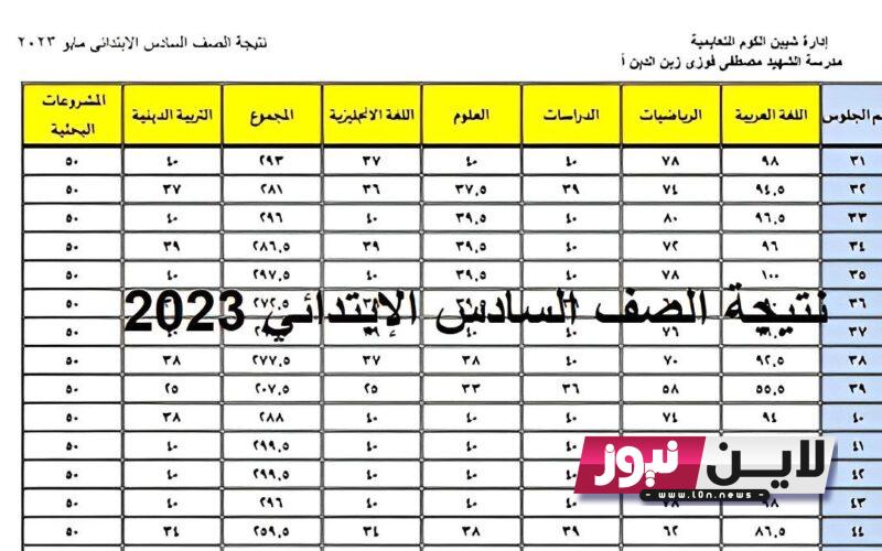 الان PDF.. نتائج السادس الابتدائي 2023 نينوى دور ثاني بالاسم ورقم المقعد عبر موقع وزارة التربية العراقية