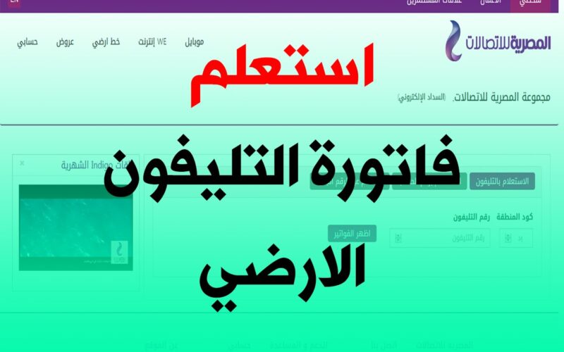 NOW استعلام عن فاتورة التليفون لشهر اغسطس 2023 من موقع المصرية للاتصالات WE