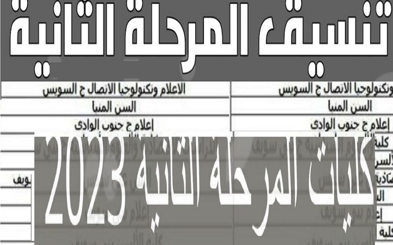 آخر مستجدات .. مؤشرات تنسيق الثانوية العامة المرحلة الثانية 2023 “علمي – أدبي” وموعد فتح المرحلة 2 من تنسيق الجامعات 