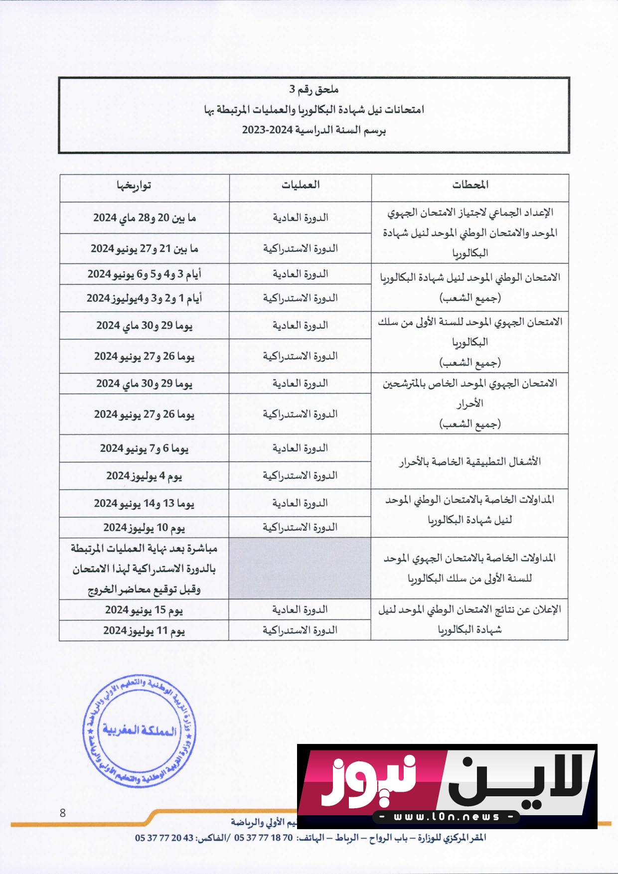 مقرر تنظيم السنة الدراسية 2023 2024 page 009