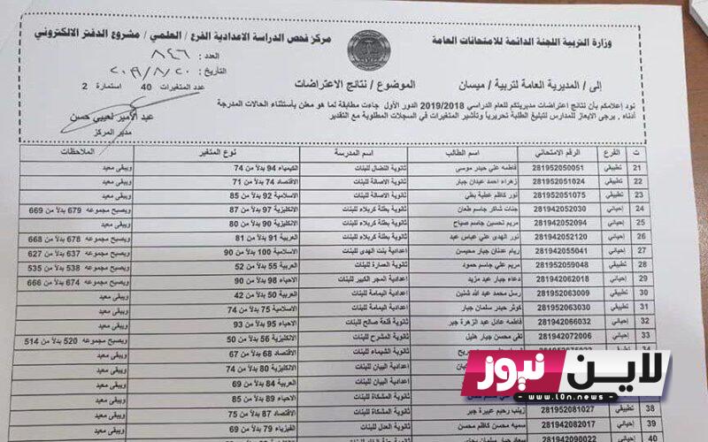 رسمياً موعد نتائج اعتراضات السادس الاعدادي 2023 pdf كل الاقسام “الادبي والتطبيقي والأحيائي” عبر موقع نتائجنا