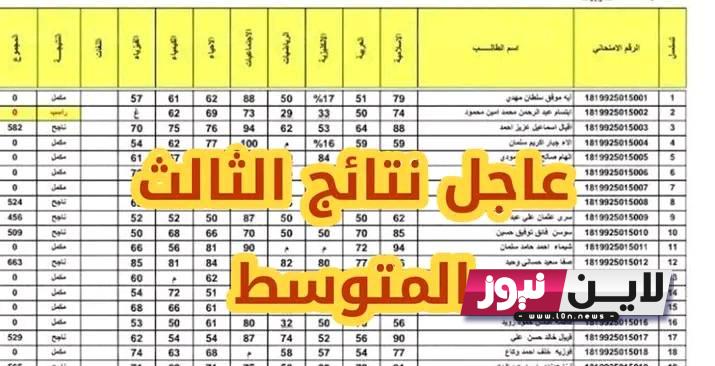 نتائج الثالث متوسط دور الثاني 2023 بالعراق عبر موقع وزارة التربية والتعليم العراقية epedu.gov.iq