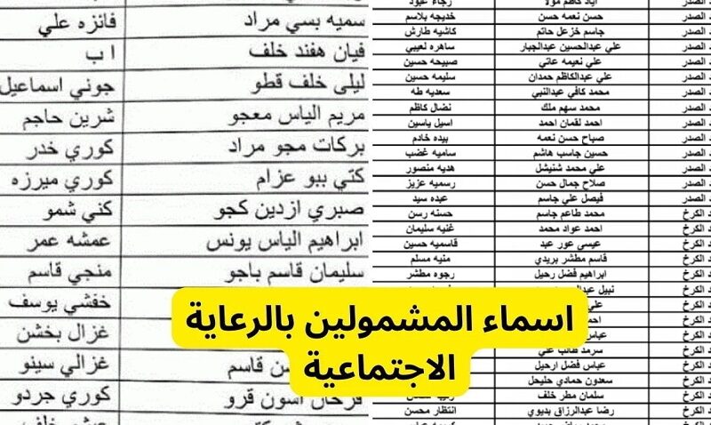 رسميًا .. موقع وزارة العمل والشؤون الاجتماعية بالعراق يعلن عن أسماء المشمولين بالرعاية الاجتماعية 2023 الوجبة الأخيرة Pdf