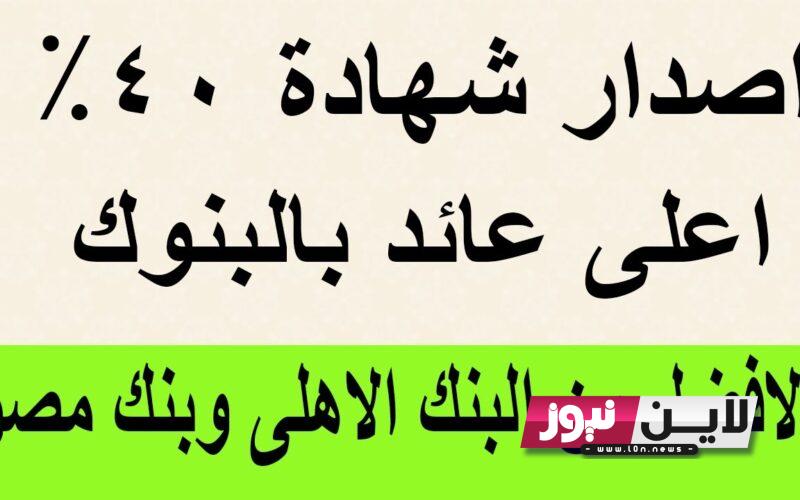 “هتكسب كتير”.. اصدار شهادة 4‎0‎%‎ اعلي عائد بالنوك المصرية افضل من بنك مصر والبنك الاهلي – لاين نيوز