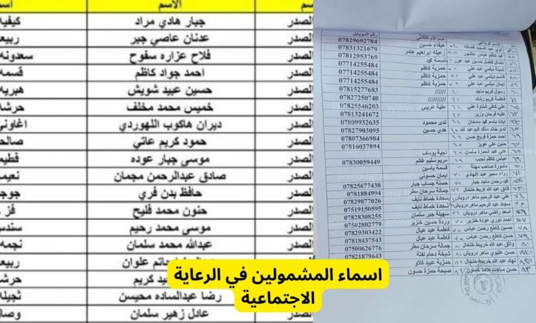 رابط اسماء الرعاية الاجتماعية الوجبة الأخيرة التاسعة بدولة العراق وخطوات الاستعلام إلكترونيا