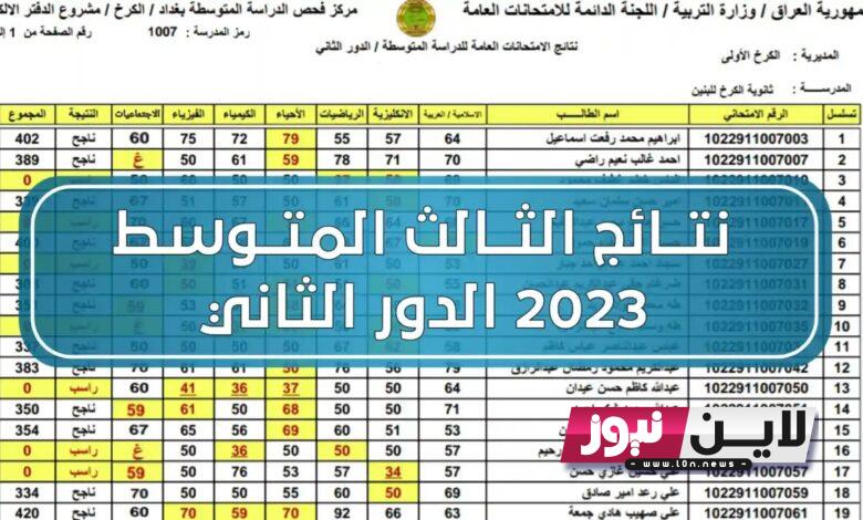 تحميل نتائج الثالث متوسط 2023 الدور الثاني المثنى pdf موقع وزارة التربية والتعليم العراقية