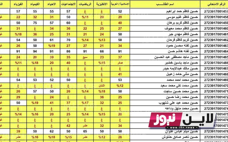 “استخرج من هُنا” نتائج السادس الاعدادي 2023 الدور الثانيPDF بالاسم والرقم الامتحاني عبر موقع نتائجنا