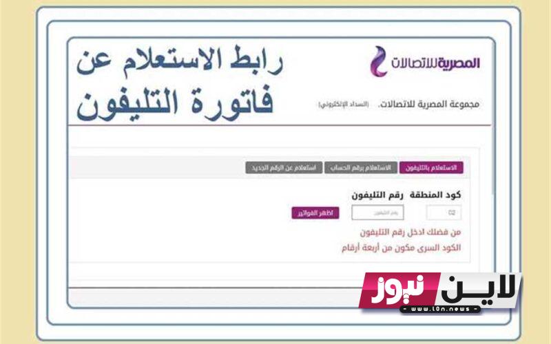 LINK الاستعلام فاتورة التليفون الأرضي we لشهر أكتوبر 2023 عبر موقع الشركة المصرية للاتصالات billing.te.eg