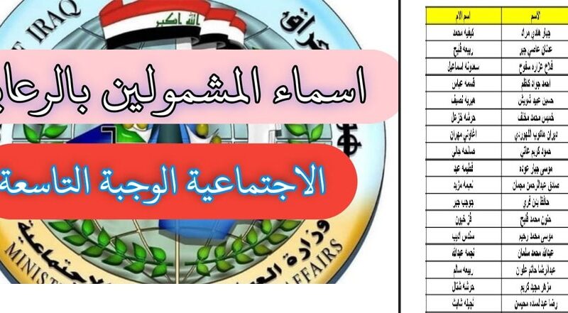 “المنحة العراقية pdf” رابط أسماء المشمولين بالرعاية الاجتماعية 2023 بالعراق الوجبة الاخيرة spa.gov.iq وزارة العمل