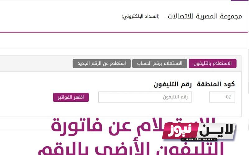 من هنا.. استعلام عن فاتوره التليفون الارضي بالرقم القومي لشهر اكتوبر 2023 من خلال المصرية للاتصالات وكيفية سداد الفاتورة