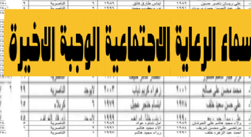 spa.gov.iq .. تجميع كشوفات أسماء الرعاية الاجتماعية الوجبة السادسة 2023 “Pdf منصة مظلتي” وزارة العمل العراقية