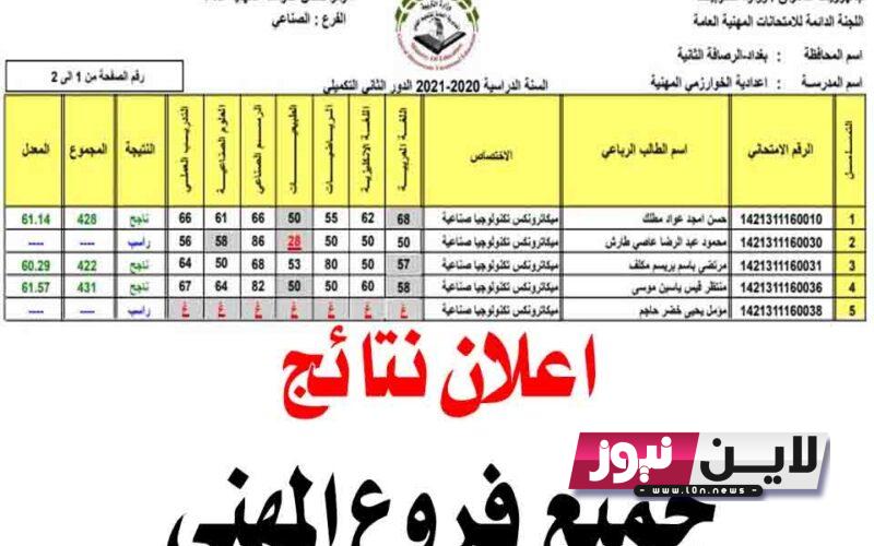 الآن.. نتائج السادس اعدادي مهني 2023 الدور الثاني من خلال موقع وزارة التربية العراقية epedu.gov.iq