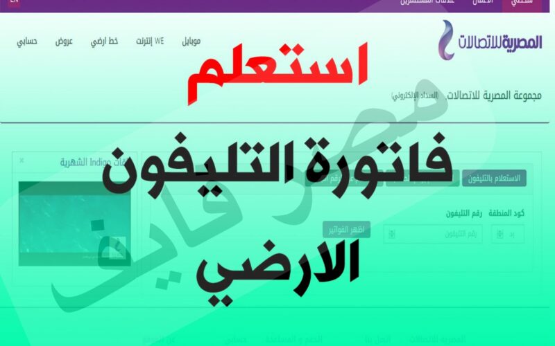 رابط الاستعلام عن فواتير التليفون الأرضي بالاسم والرقم 2023 لشهر نوفمبر عبر موقع الشركة المصرية للاتصالات billing.te.eg