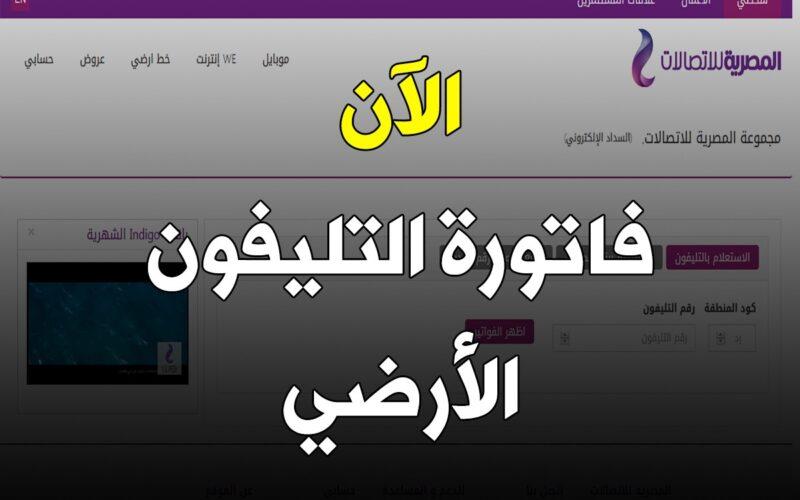 الآن.. استعلام عن فاتورة الارضي لشهر نوفمبر 2023 من خلال مجموعة المصرية للاتصالات وكيفية الحصول علي الفاتورة